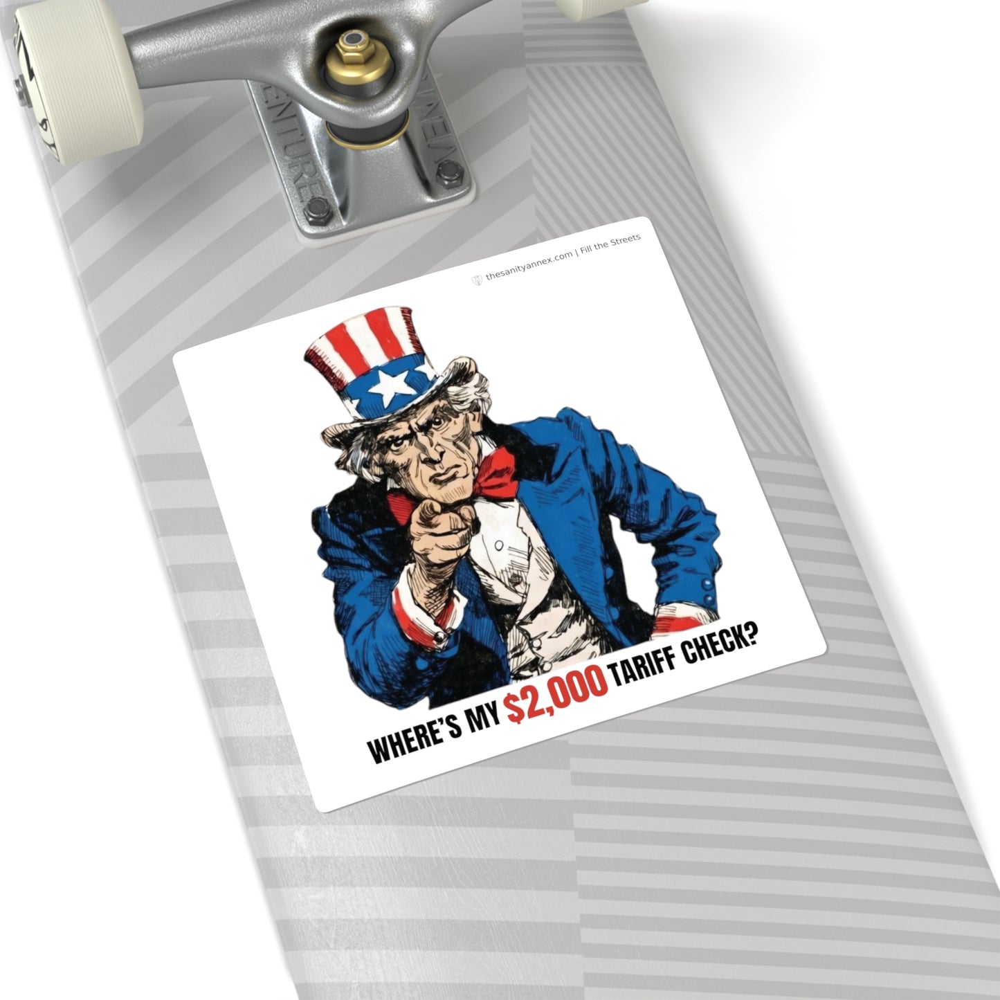 Uncle Sam: "Where's My $2,000 Check?"  — Sticker 3-Pack